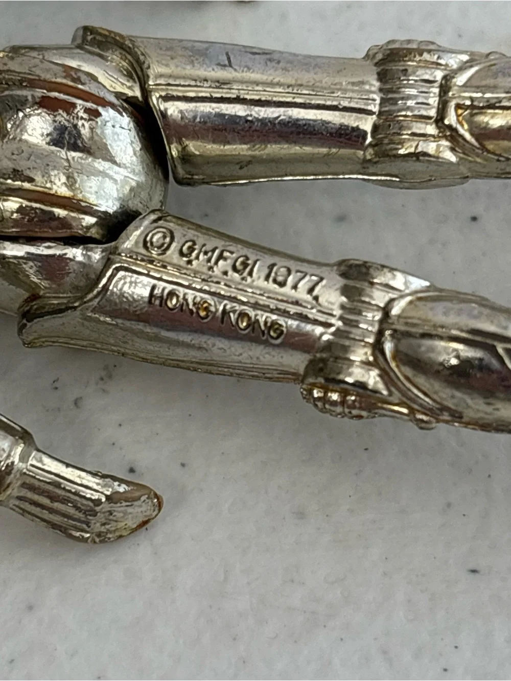 1977 Kenner Star Wars Silver Tone C-3PO Figure Rough Shape